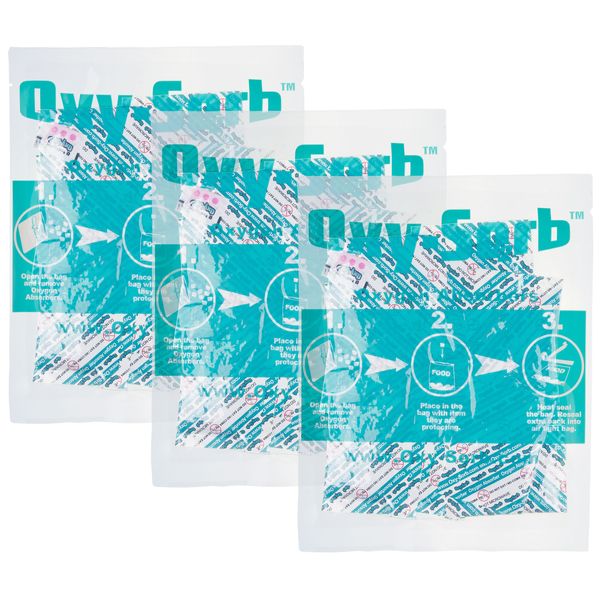 Oxy-Sorb 60-300cc Oxygen Absorbers for Long Term Food Storage (Bags of 20), ‎300CC-S20-3PK Blue