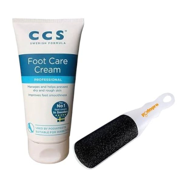 CCS Foot Care Cream, 175ml, with Curved Double-Sided Foot File