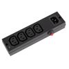Pro Elec PEL01258 4 Way IEC Distribution Block with Overload Switch