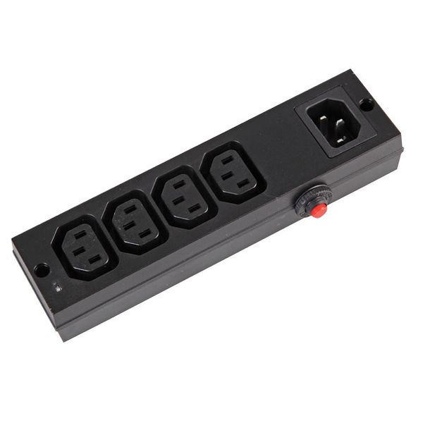 Pro Elec PEL01258 4 Way IEC Distribution Block with Overload Switch