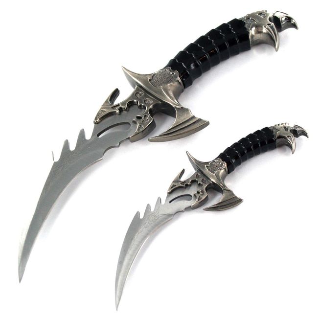 Ace Martial Arts Supply Draco Twin Fantasy Dagger Set, Silver