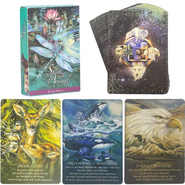 Oracle Cards Deck,Tarot Cards Deck,Spirit Animal Oracle Cards,52-Tarot Cards and book for beginners set