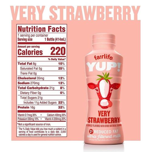 Fairlife YUP Low Fat Milk Very Strawberry 14floz 414ml 12 Packs, 12 Packs