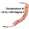 RayMagic 1/4"PU Recoiled Air Hose x 25FT Flexible Durable Lightweight 145PSI