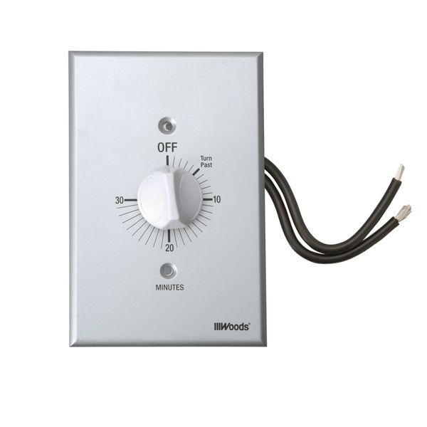 Woods 59716 In- Wall 30 Minute Spring Wound Timer, Gray