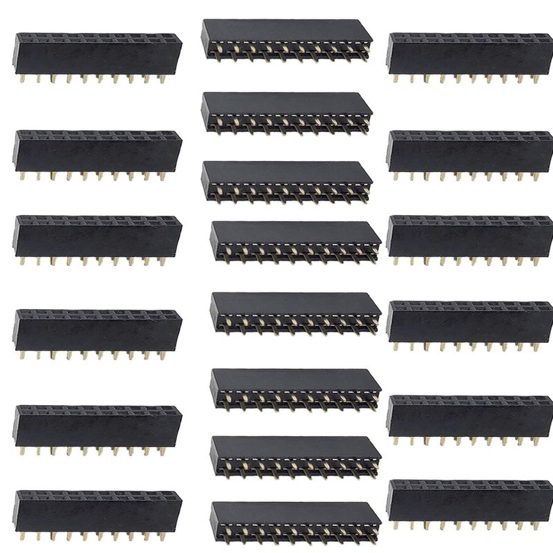 Sopepoyie 2.54mm Female Pin Headers2x10PinDouble Rows Row Female PCB ...