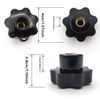 10 Pcs M8 Star Head Clamping Knobs, Black Plastic, Grip Handle for Woodworking & Machine Tools