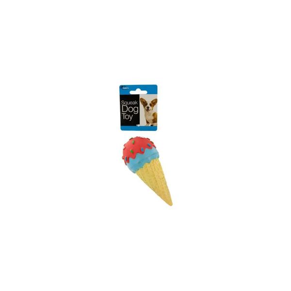 Kole Imports Ice Cream Cone Squeak Dog Toy