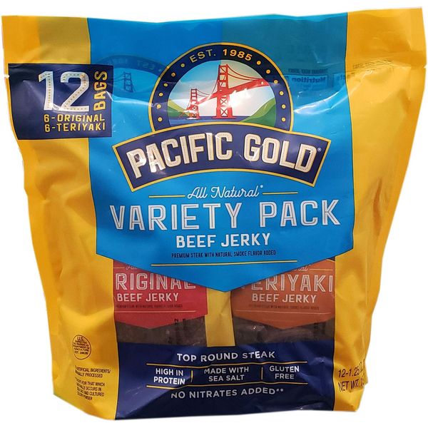 Pacific Gold Beef Jerky Original & Teriyaki, 12 Count