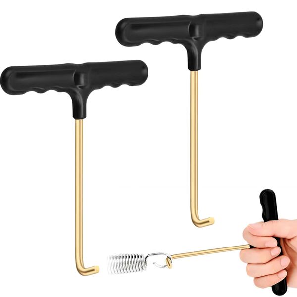 Zovator 2 PCS Trampoline Spring Pull Tool Kit, Trampoline Spring Tool Puller Hook Trampoline Peg Puller with Plastic Handle for Jumping Trampoline Spring Installation