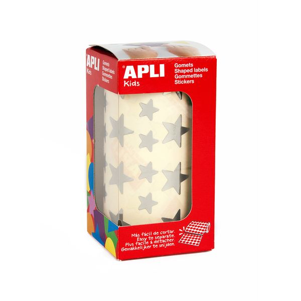 Apli "Silver Stars" Roll of Sticker