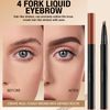 4D Forked Eyebrow Pen - Waterproof, Smudgeproof Liquid Brow Pencil - Natural-Looking Makeup, Long-Lasting, Easy Application for Defined Brows