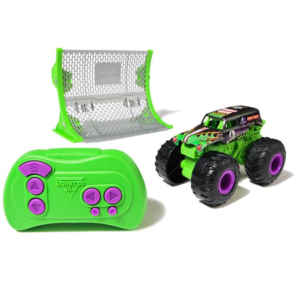 Monster Jam, Official Grave Digger Remote Control Monster Truck with Ramp, Small 1:64 Scale RC Cars Kids Toys for Boys and Girls Ages 3 4 5 6 and up