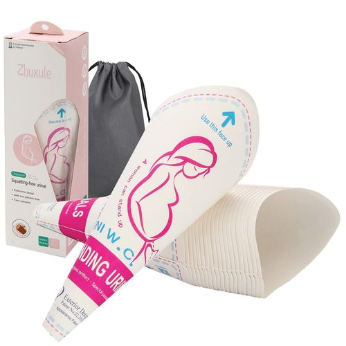Luxiv 20 50 Pcs Disposable Female Urination Device, Portable Girl Urinal Funnel Women Outside Pee Cup Waterproof Paper Standing Pee Disposable Cup Female Urinal for Camping, Hiking (20)