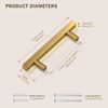 12pc Gold Brushed Square Kitchen Cabinet Handles Dresser Drawer Pulls 3.75" C/C