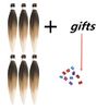 DT CHERYL Pre Stretched Braiding Hair, 6 Pack golden Braided Hair extension 26 inches Synthetic EZ Braid Hot Water Styling Braid Yaki Texture Pre-stretched Hair for Braiding Braids 1B/27/613