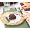 Porcelain Dinnerware Set for 4 - 16 Piece Set Elegant Greek Key Design Tableware