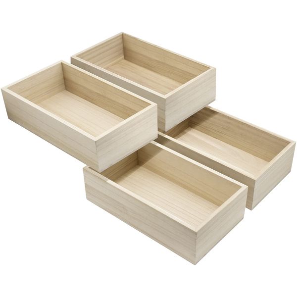 Sorbus Unfinished Wood Crates - Organizer Bins, Wooden Box for Pantry Organizer Storage, Closet, Arts & Crafts, Cabinet Organizers, Containers for Organizing (4 Pack)