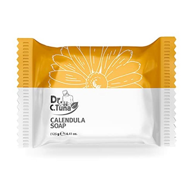 Dr.C.Tuna Calendulaölseife 125 G - Reinigt sanft trockene und empfindliche Haut. Bei regelmäßiger Anwendung trägt es dazu bei, den Feuchtigkeitsgehalt trockener Haut auszugleichen