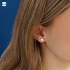 Amberta Women 925 Sterling Silver Celestial Stud Earrings: CZ Star Stud Earrings