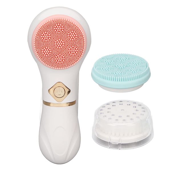 Facial Cleansing Brush,6000RPM Face Scrubber,Electric Exfoliating Spin Brush,Silicone Cleanser Rotating Spa Machine for Massaging and Deep Cleansing with 3 Brush Heads,Battery Powed