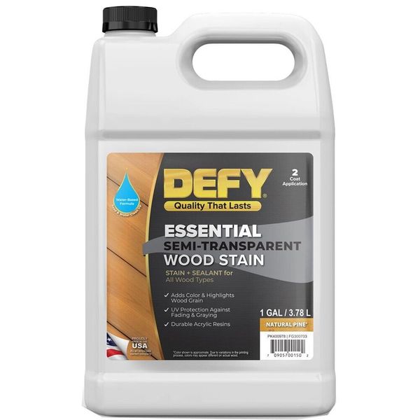 DEFY Essential Semi-Transparent Wood Stain Natural Pine gal