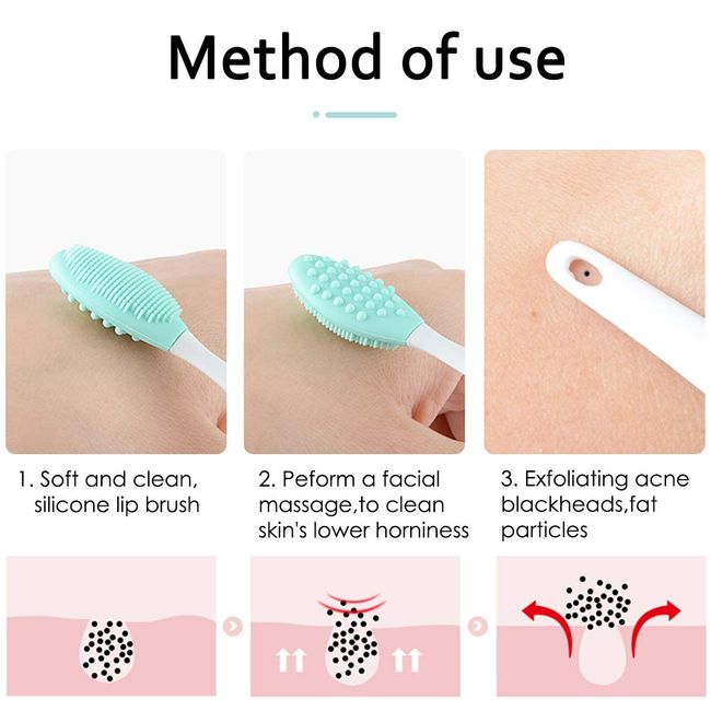 Lip Nose Exfoliating Scrub Brush Silicone Double-Sided Soft Face Clean  Tools