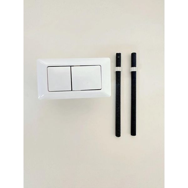 SouNor BT002 Toilet Tank Rectangular Push Button Dual Flush White Adjustable Length Rods Repair Kits