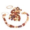 Excellerations Wooden Natural Lacing Beads - 80 Pieces