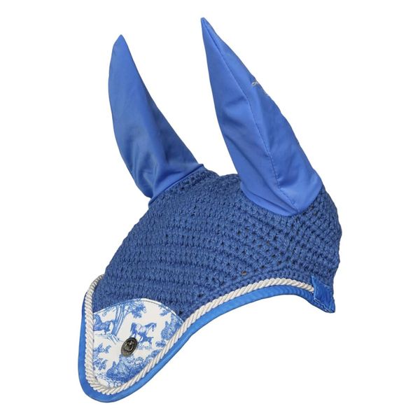 Dapplebay Equestrian Toile Fly Veil-Blue/White-Full