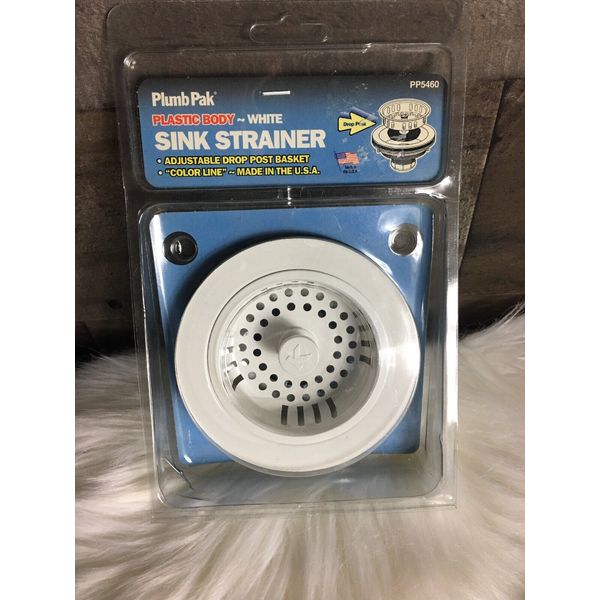 PlumbPak Sink Strainer, White Plastic Body, PP5460