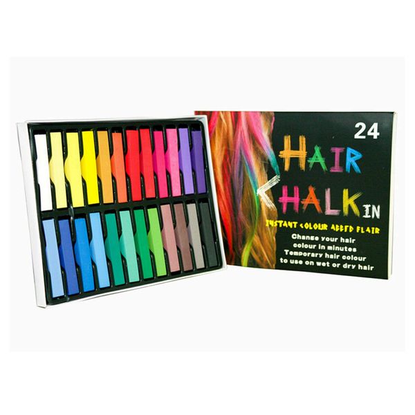 Hair Chalk, 24 Colors Set Non-Toxic Temporary Hair Color Chalk Dye Soft Pastels for Women and Girls Hair