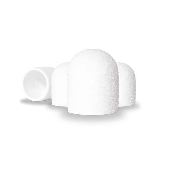 LALILL Sanding Caps LUX 13 mm 150 Grit Pack of 10 Caps for the Milling Machine - White Sanding Sleeves for Nail Modelling - Manicure Pedicure Podiatry - Sanding Belt for Foot Care