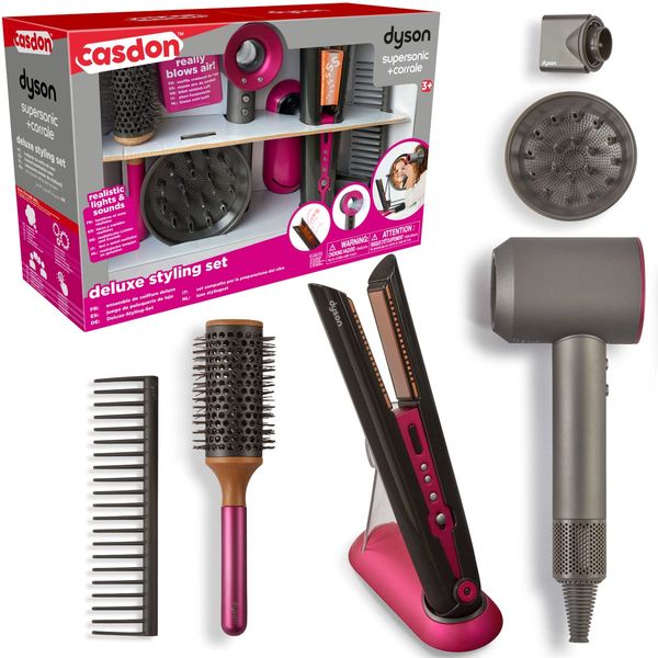 Casdon 73550 Dyson Super Sonic & Coral DX Set, Hair Dryer & Curling Iron, Genuine Product