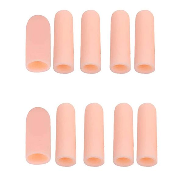 MaoNativey 10 PCS Gel Finger Cots, Silicone Finger Cover Cap Finger Bandages Plasters Silicone Finger Protectors For Finger Cracking, Arthritis