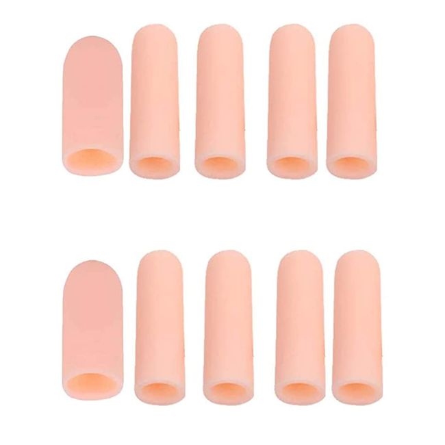 MaoNativey 10 PCS Gel Finger Cots, Silicone Finger Cover Cap Finger Bandages Plasters Silicone Finger Protectors For Finger Cracking, Arthritis