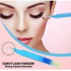 Eyelash Extension Tweezers-3 Pcs Diamond Grip Lash tweezers For Eyelash Extensions-SialBE Straight And Curved L-Shape Eyelash Tweezers, Tweezers For Eyelash Extensions With Silver Tip