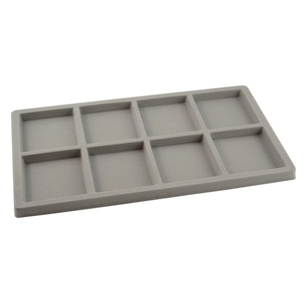 boxdisplays Grey 8 Compartment Tray Insert (BD96-08) - Full Size