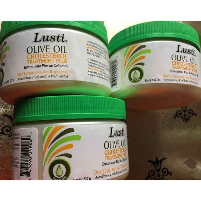 LUSTI OLIVE OIL CHOLESTEROL TREATMENT PLUS DEEP CONDITIONS & REHYDRATES (LOT  3)