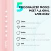 7AM2M Sonic Electric Toothbrush for Adults and Kids, Stocking Stuffers for Adults, with 6 Brush Heads, 5 Modes with 2 Minutes Build in Smart Timer, Roman Column Handle Design (Pink)