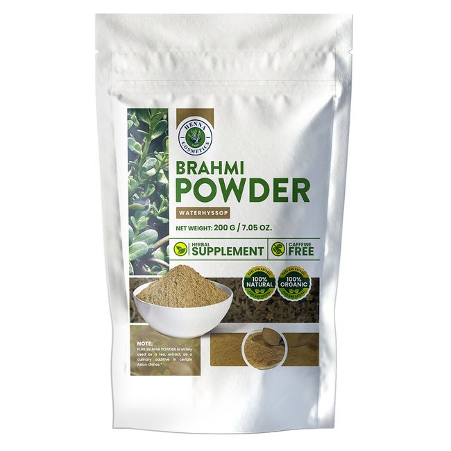 Brahmi Powder (Waterhyssop) Bacopa Monnieri  | 200 Grams (7.05 Ounces) | Natural