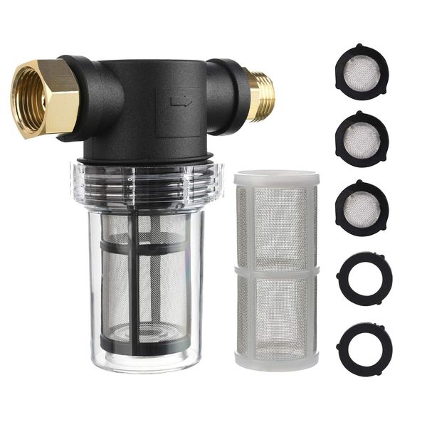 Inline Garden Hose Water Filter Kit With 40 100 Mesh Screens And Washers