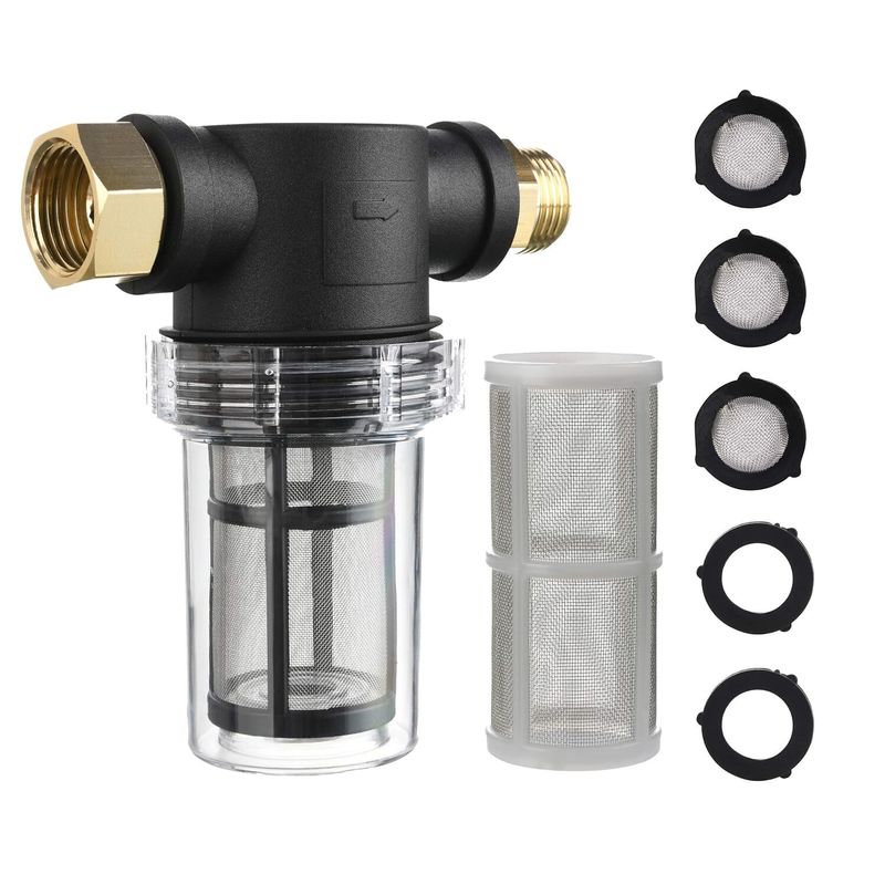 Inline Garden Hose Water Filter Kit With 40 100 Mesh Screens And ...