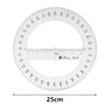 25 CM Full Round Protractor, 360 Degree Plastic Measuring Tools Math Organic Semicircle Circle Protractor Drawing Template Design Tool Ruler