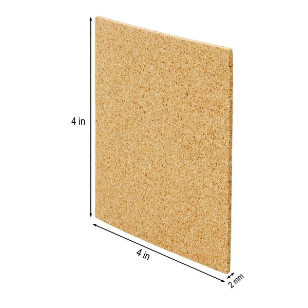 Blisstime 100 Pcs Self-Adhesive Cork Sheets 4"x 4" for DIY Coasters, Cork Board Squares, Cork Tiles, Cork Mat, Mini Wall Cork Board with Strong Adhesive-Backed