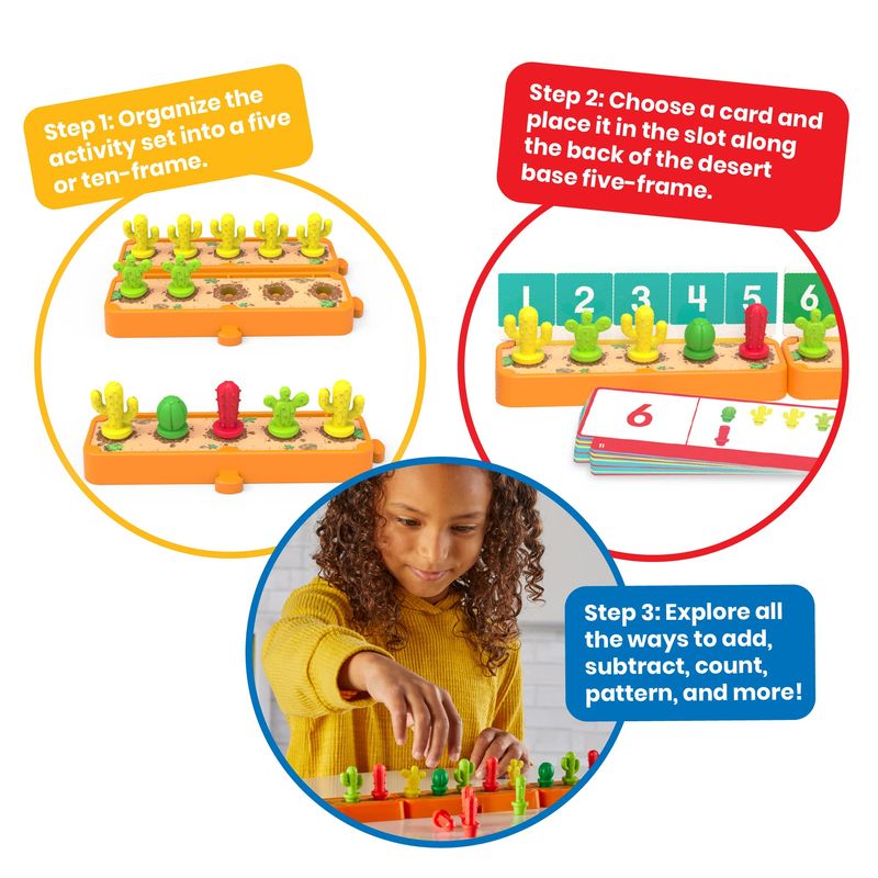 hand2mind Cactus Counting Desert Math Activity Set, Ten Frame Math ...