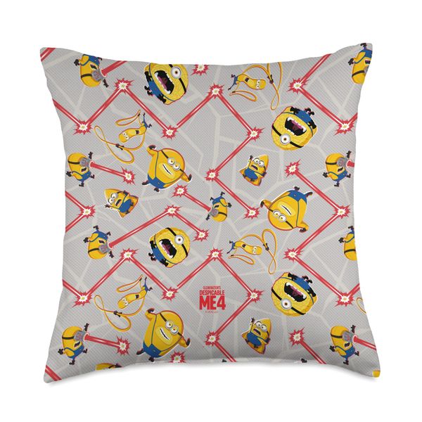 Minions Despicable Me 4 Mega Minions all over print Throw Pillow