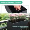 Aoodor 4 Pack Railing Planter Window Box Hanging Flower Pot w/Adjustable Bracket