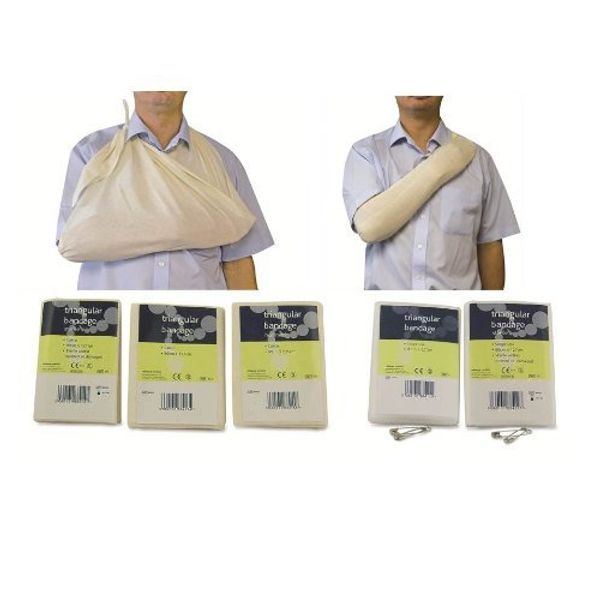 Reliance 10 X Triangular Bandages Each With Safety Pins - First Aid Kit Refills by Reliance Medical