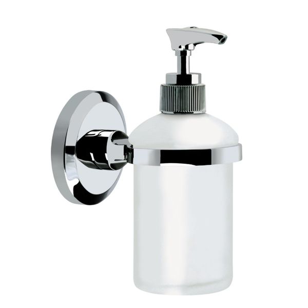 Bristan SO SOAP C Solo Wall Mounted Frosted Glass Soap Dispenser - Chrome Plated